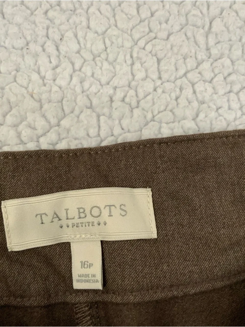 Talbots Petites Elastic Waist Pull On Pants 16P Stretch Brown Office To Casual - Picture 7 of 13